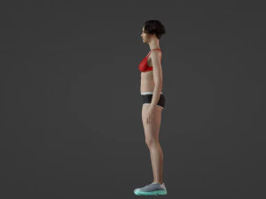 Athletic Beauty Realistic of a Sporty Woman 3D Model