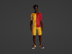 Realistic African Football Athlete Modèle 3D