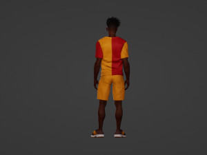 Realistic African Football Athlete Modèle 3D