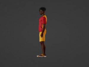 Realistic African Football Athlete Modèle 3D