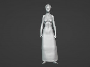 Realistic of a Young Dark-Skinned Woman in Traditional Attire Model 3D