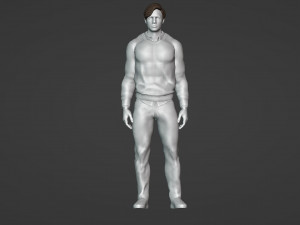 Realistic of a 35-Year-Old Man in Blue Sweater 3Dモデル