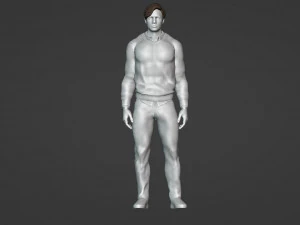 Realistic of a 35-Year-Old Man in Blue Sweater 3D Model