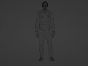 Realistic of a 35-Year-Old Man in Blue Sweater 3Dモデル