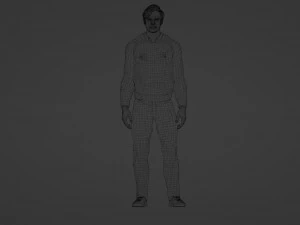 Realistic of a 35-Year-Old Man in Blue Sweater 3D Model