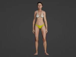 Realistic of a Vibrant 70-Year-Old Woman in a Swimsuit 3D Model
