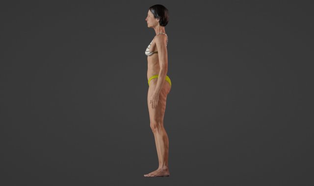 Realistic of a Vibrant 70-Year-Old Woman in a Swimsuit 3D Model in