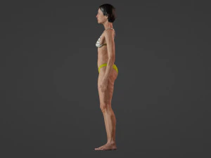 Realistic of a Vibrant 70-Year-Old Woman in a Swimsuit 3D Model
