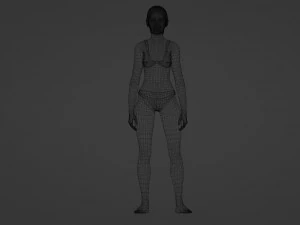 Realistic of a Vibrant 70-Year-Old Woman in a Swimsuit 3D Model