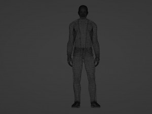 of a Stylish Young Man in Blue Cardigan 3D Model