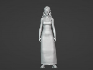 Realistic of a Young Woman in a Blue Skirt and Patterns Modelo 3D