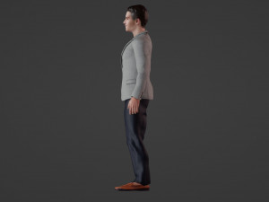 Realistic of a Smiling Youth in Casual Attire 3D Model