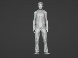 Realistic of a Smiling Youth in Casual Attire 3D Model