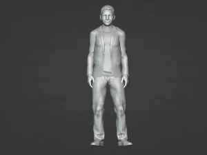 Realistic of a Smiling Youth in Casual Attire 3D Model