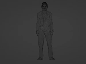 Realistic of a Smiling Youth in Casual Attire 3D Model