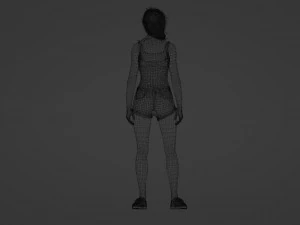 Realistic of a Young Girl in Vibrant Attire 3D Model