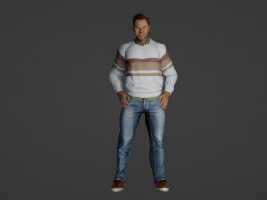 Realistic 3D Character Model of a Cheerful 50-Year-Old Man 3D 模型