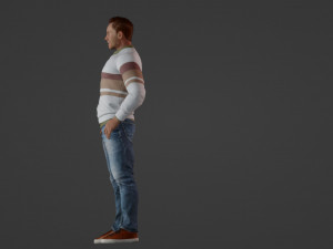 Realistic 3D Character Model of a Cheerful 50-Year-Old Man 3D 模型