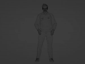 Realistic 3D Character Model of a Cheerful 50-Year-Old Man 3D Model