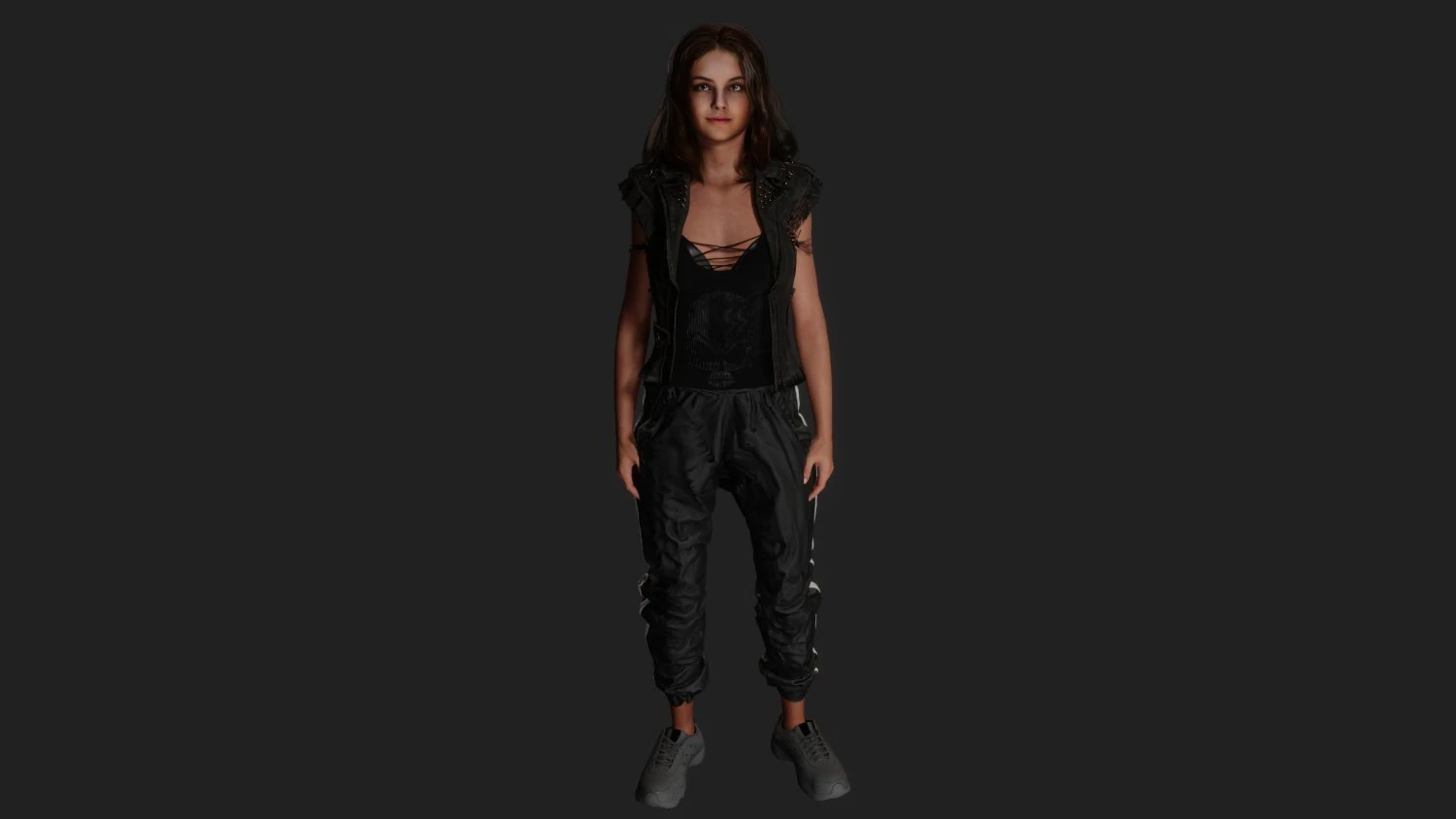 Realistic - Captivating Young Woman with Black Hair 3D Model .c4d .max .obj .3ds .fbx .stl .blend