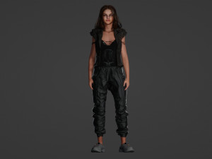 Realistic - Captivating Young Woman with Black Hair 3D Model