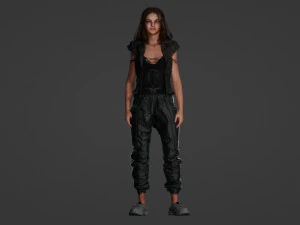 Realistic - Captivating Young Woman with Black Hair 3D Model
