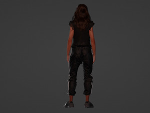 Realistic - Captivating Young Woman with Black Hair 3D Model