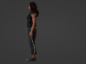 Realistic - Captivating Young Woman with Black Hair 3D Model