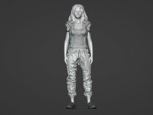 Realistic - Captivating Young Woman with Black Hair 3D Model