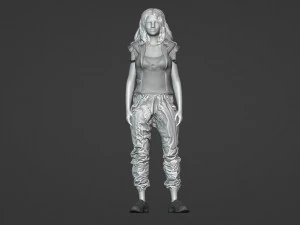 Realistic - Captivating Young Woman with Black Hair 3D Model