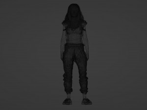 Realistic - Captivating Young Woman with Black Hair 3D Model