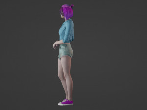 Ethereal Beauty Realistic of a 23-Year-Old Chinese Girl in Vibrant Attire 3D Model
