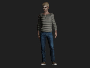 Realistic of an Angry Handsome Young Man 3D Model