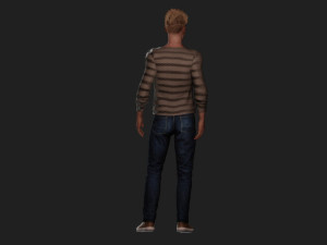 Realistic of an Angry Handsome Young Man 3D Model