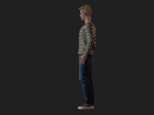 Realistic of an Angry Handsome Young Man 3D Model