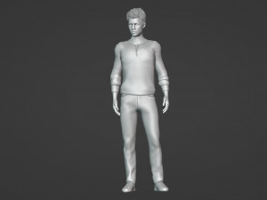 Realistic of an Angry Handsome Young Man 3D Model