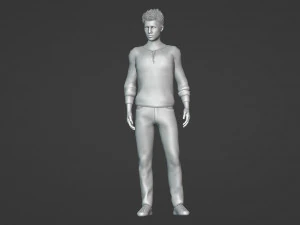 Realistic of an Angry Handsome Young Man 3D Model