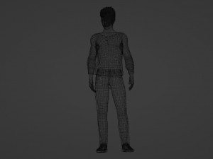 Realistic of an Angry Handsome Young Man 3D Model