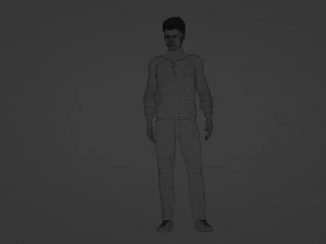 Realistic of an Angry Handsome Young Man 3D Model