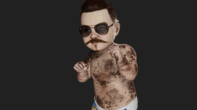 Whimsical Toddler A 3D Marvel of Innocence and Playfulness 3D Model .c4d .max .obj .3ds .fbx .stl .blend 