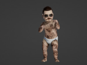 Whimsical Toddler A 3D Marvel of Innocence and Playfulness 3D Model