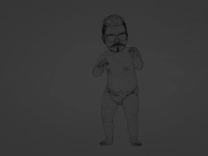 Whimsical Toddler A 3D Marvel of Innocence and Playfulness 3D Model