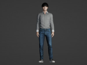 Realistic Handsome Man in Casual Attire 3Dモデル