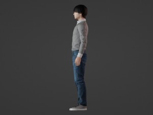 Realistic Handsome Man in Casual Attire 3Dモデル