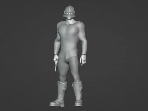 Ancient Warrior A Realistic of a Muscular Gladiator in Vintage Attire 3D Model