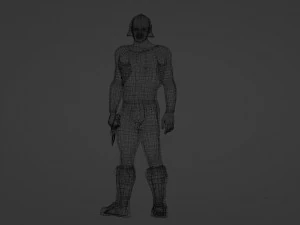 Ancient Warrior A Realistic of a Muscular Gladiator in Vintage Attire 3D Model