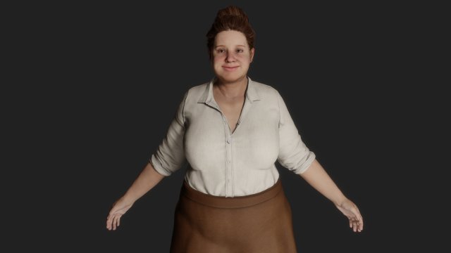 3D Character Model of a Happy Woman Model 3D .c4d .max .obj .3ds .fbx .stl .blend 