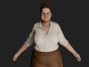 행복한 여성의 3D 캐릭터 모델 3D 모델