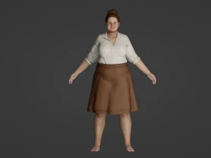 3D Character Model of a Happy Woman 3D Model