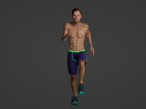 Realistic of a Determined Runner 3D Model